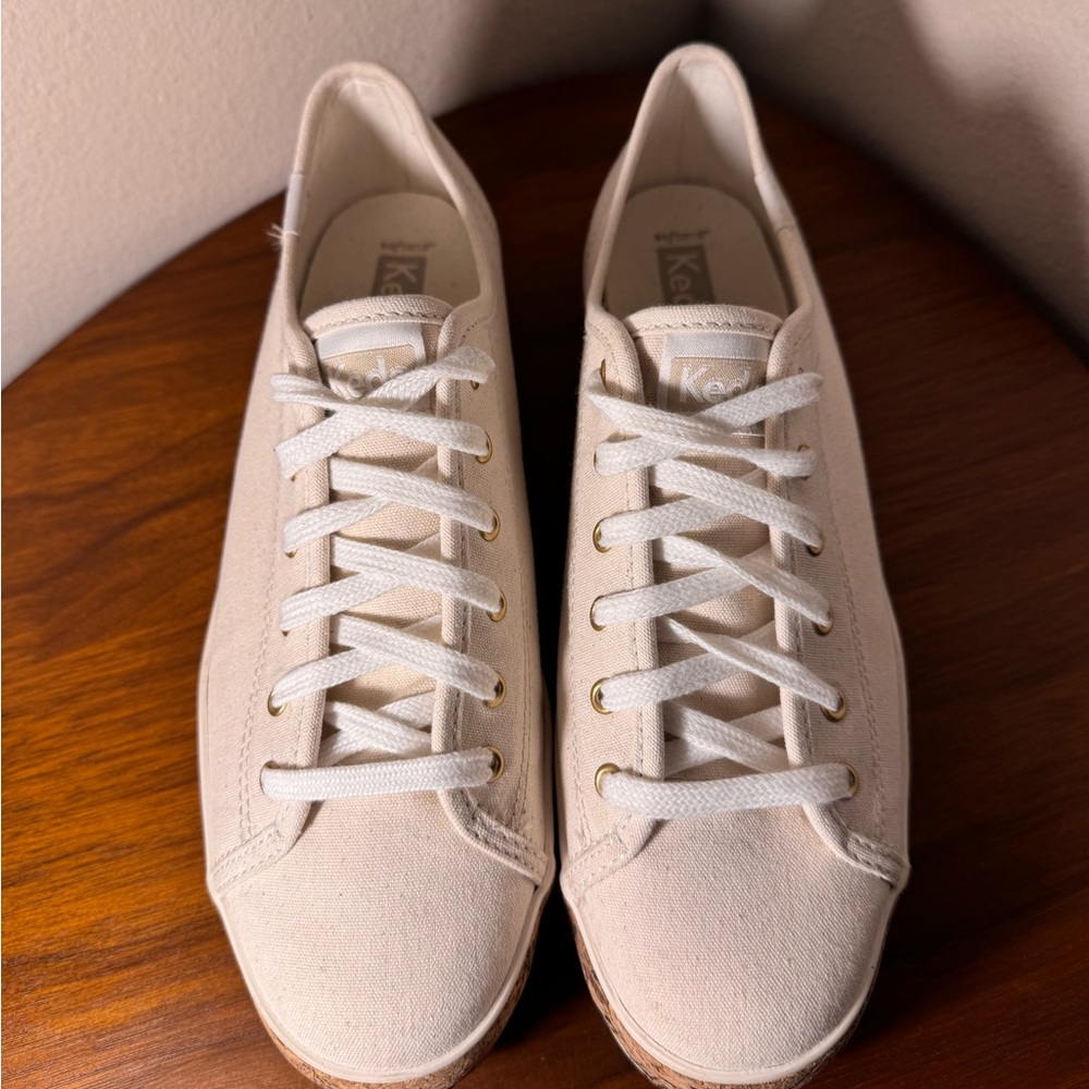 Keds Triple Kick Canvas Cork Foxing Natural Sneakers Size 7.5 - Picture 8 of 12